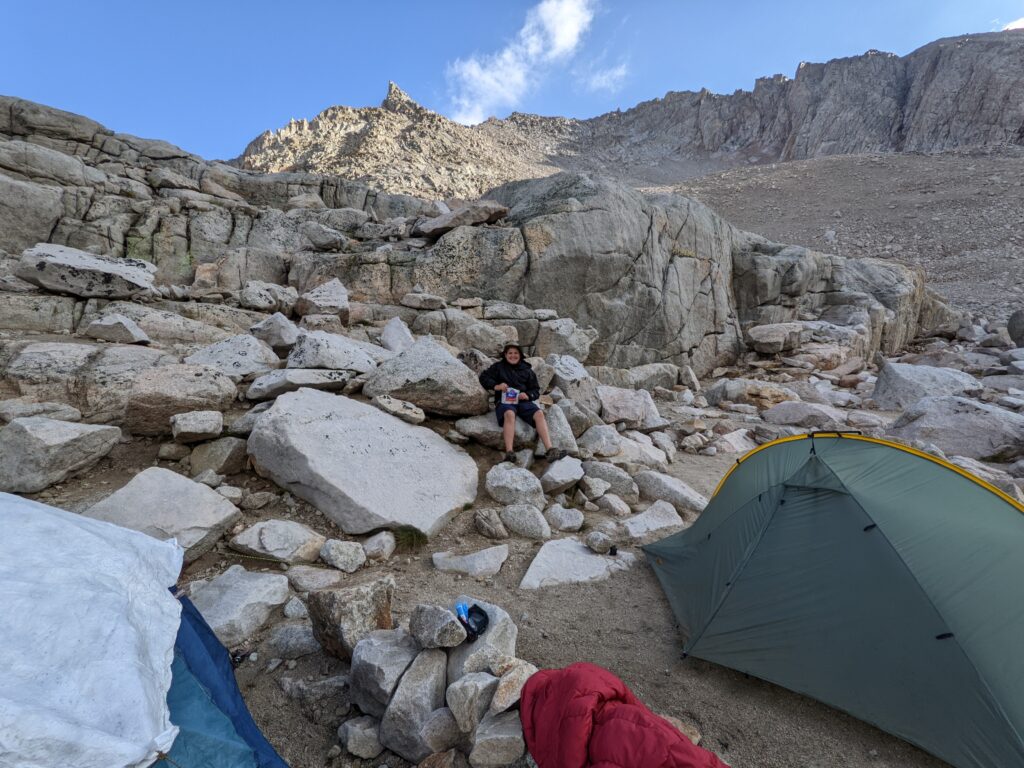 Trail Camp: Located 6 miles from the trailhead at elevation 12,000 ft., Trail Camp is above tree line and exposed to wind. Campsites are scattered off both side of the trail.